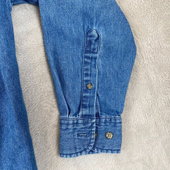 Coca-Cola Mens Chambray Shirt Large Long Sleeve Button Down - Picture 7 of 9